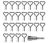 SZSLMY 25 Pcs Screw Hooks for Outdoor Screw in Hooks, Cup Hook Eye Hook with Safety Buckle Design for Hanging Plants Fairy Lights Christmas Lights Bird Feeder, on Wall Ceiling Hook - Heart