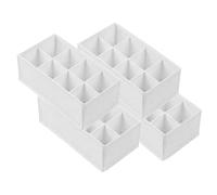SZSLMY 4 Pcs Drawer Organisers, Drawer Dividers, 8 Cell Collapsible Wardrobe Dividers Organiser Storage Boxes for Closet Cabinet Organizer (White, 28 * 14 * 10, 8 grids)