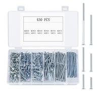 SZSLMY 430 Pcs M3 Carbon Steel Silver Flat Head Countersunk Bolts Set, Assorted Sizes 20mm-75mm, Right Hand Thread, Grade 8.8, Hardware/Bolts