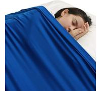 SZSMART Sensory Compression Sheet for Kids, Lycra Elastane Bed Sheet, Breathable Sensory Blanket to Relieve Stress for Children with Autism, Anxiety (Blue, Single/98x147cm)