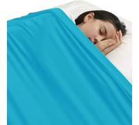 SZSMART Sensory Compression Sheet for Kids, Lycra Elastane Bed Sheet, Breathable Sensory Blanket to Relieve Stress for Children with Autism, Anxiety (SkyBlue, Double/136x147cm)