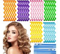 SZSMW 36 Hair Rollers - Waves - Curlers Long Hair - Suitable for Anyone Who Want to Create Their Own Wavy Hairstyles, Suitable for All Hair Types (30 cm, with 2 Styling Hooks)