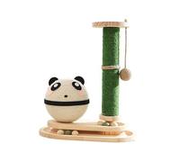 SZSXYBZ Cat Scratching Post for Indoor Cats Toy, Spherical Sisal Cat Scratcher with Mushroom Poles Dangling Ball, Interactive Track Ball Toy for Small Kittens, 2-Layer Wood Base