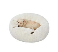 SZSXYBZ Deluxe Fluffy Extra Large Dog Beds Sofa,Calming Plush Donut Pet Cat Bed, Washable Round Dog Pillow Cushion for Large Medium Dogs(White,110 cm)