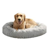 SZSXYBZ Deluxe Fluffy Extra Large Dog Beds Sofa,Calming Plush Donut Pet Cat Bed, Washable Round Dog Pillow Cushion for Large Medium Dogs(Light Gray,120 cm)