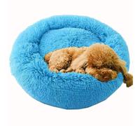 SZSXYBZ Deluxe Fluffy Extra Large Dog Beds Sofa,Calming Plush Donut Pet Cat Bed, Washable Round Dog Pillow Cushion for Large Medium Dogs(Blue,90 cm)