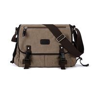 SZSYCN Messenger Bag,Men's Canvas Shoulder Bag Satchel with Multiple Pockets, Waterproof Women Crossbody Vintage 14 Inch Laptop for Daily School Work Travaling, A2-khaki