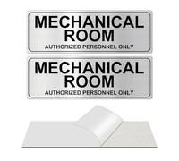 SZTGR "Mechanical Room - Authorized Personnel Only" Self-Adhesive Aluminum Sign, 9x3 Inch, 2 Pack for Industrial & Commercial Use