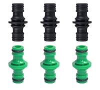 Sztqqing 6 pieces 1/2 inch two-way hose connector made of robust PP - 5 x 3.3 cm double plug for garden hose extension, direct for pressure washers and washing guns (waterproof)
