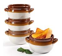 SZUAH 17 OZ French Onion Soup Bowls Set of 4, French Onion Soup Crocks Oven Safe Soup Bowls with Handles, Dishwasher, Microwave, Broiler Safe, Ceramic Bowl Set for Stews, Soup, Cheese & Chili