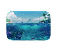 SZUK Nautical landscapes 553 Memory Foam Bath Mat - Non-Slip, Absorbent & Quick-Dry Bathroom Rug | Plush, Machine Washable, Soft & Anti-Fatigue Mat for Ultimate Comfort - L