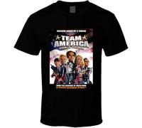 SZUKCN Team-America-World-Police-Cool-21st-Century-Comedy-Movie-Poster-Fan-T-Shirt Black