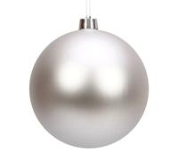 szvbofueck 8 Inch Shatterproof Large Plastic Christmas Bauble Decoration Ball in Candy Gold to Create a Fun Holiday Atmosphere Hammocks Attachment Indoor (Silver, One Size)