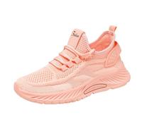 szvbofueck Comfortable Mesh Lace Up Trainers for Women Comfortable Breathable Lightweight Classic Arch Support Jogging Shoes for Women, Pink color, 8.5 UK