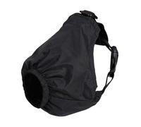 szvbofueck Dog Calming Cap Nylon Shading Pet Anxiety Muzzle Dog Blindfold for Grooming Anti Car Leather Collar with Click Closure (Black, S)