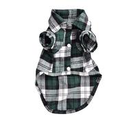szvbofueck Dog Shirt, Checked Pet Shirt, Cat Shirt, All Season Shirt, British Check, Basic Pet Clothes, Soft Casual Dog Clothes, Dog Sweaters L (Green, L)