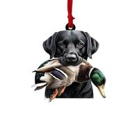 szvbofueck Hunting Ornament Hunting 2D Flat Acrylic Christmas Ornament Mallard Ornaments for Christmas Tree Hunting Decor for Lovers Swing Holder Home (B, A)