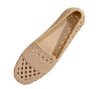 szvbofueck Loafer Women's Summer Sandals, Breathable, Lightweight, Comfortable Sandals, Plain, Flat, Waterproof, Slip-On Summer Shoes, Outdoor Hiking, Casual Sandals, EU 35-40, khaki, 8 UK