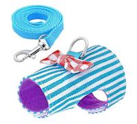 szvbofueck Mesh Chest Strap Adjustable Small Animal Harness Leash Hamster Pig Rabbit Stripe Harness Walking Small Pet Comfortable (A, M)