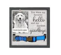 szvbofueck Pet Memorial Photo Frame, Collar, Keepsake, Shadow Box, Sympathy Gift for Loss of a Dog or Cat, Memory Photo Frame for Grievers (White, One Size)