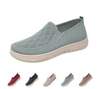 szvbofueck Summer Shoes Women's Comfortable Slippers - Flat Shoes with Soft Footbed Diabetic Shoes Breathable Summer Slip-ins Comfortable Walking Shoes Lightweight Trainers Leisure Slip-On Shoes 36-41