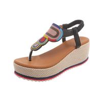 szvbofueck Toe Separator Sandals Women's Platform - Flip Flops with Singback Sandals Wedge Heel Mules Hallux Valgus Summer Shoes Elegant Women's Sandals Vintage Roman Sandals Comfortable Slippers