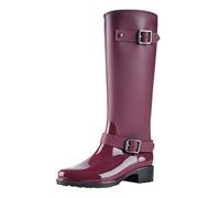 szvbofueck Wellington Boots, Women's High Rain Boots, Waterproof, Non-Slip, Warm Rain Boots, Plain with Side Buckle, Breathable Rain Shoes, Outdoor Mud Garden Shoes, EU 36-39, a, 6 UK