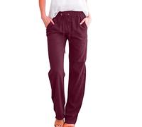 szvbofueck Women's Long Jogging Bottoms with Pockets - Sweatpants Elastic Waistband Harem Trousers High Waist Yoga Trousers Plain Training Trousers Soft Straight Leg Trousers Comfortable Casual