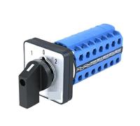 SZW26/LW26-20 7 Phases ON OFF ON 20A 660V 28 Screws 1-0-2 Knob Changeover Cam Rotary Switch Panel Mounted 64X64 48X48mm(D707.7 1 0 2 48X48mm)