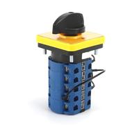 SZW26/LW26-20 D307.5GL 20A 5 Poles Equipment Transfer Manual Selector 3 Positions 1-0-2 Cam Switch 48x48mm Yellow Panel