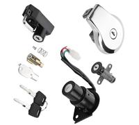 Szwaldaper 1 Set Motorcycle Ignition Switch Fuel Gas Cap Steering Lock Kit, for Seat, Lock Helmet Lock w/ 2 Keys, for Virago XXV240 XV125 XV250 XV535 Motor Bike Ignition Switch Lock Kit Motorcycle Ign
