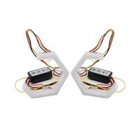 Szwaldaper 1Set 9-30V Hexagon Angel Eyes Halo Rings Retrofit Headlight Car Motorcycle Switchback White DRL+Amber Turn Signal Light Motorcycle Turn Signal(80mm)