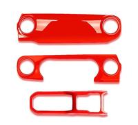 Szwaldaper 3Pc Center Console Dashboard Control Panel Gear Shift Cover Trim, for Jeep, for Wrangler JL JLU Gladiator Red Gear Shift Panel Trim