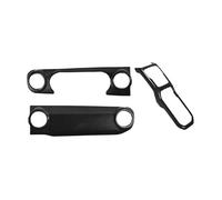 Szwaldaper 3Pc Center Console Dashboard Control Panel Gear Shift Cover Trim, for Jeep, for Wrangler JL JLU, for Gladiator Carbon Fiber Black Gear Shift Panel Trim