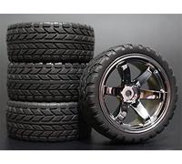 Szwaldaper 4pcs 1/10 RC Soft Rubber Touring Tire Tyre Wheel Rim Rc Car Tyres(710-6017)
