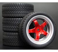 Szwaldaper 4pcs 1/10 RC Soft Rubber Touring Tire Tyre Wheel Rim Rc Car Tyres(9050-6085)