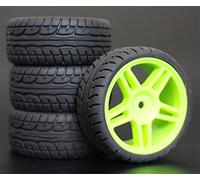 Szwaldaper 4pcs 1/10 RC Soft Rubber Touring Tire Tyre Wheel Rim Rc Car Tyres(905G-8003)