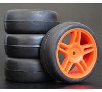 Szwaldaper 4pcs 1/10 RC Soft Rubber Touring Tire Tyre Wheel Rim Rc Car Tyres(905R-6018)