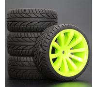 Szwaldaper 4Pcs 26mm Rubber RC Tyres Wheel Rims Hex 12 1:10th, for HSP, for HPI, Sprint 2 Drift RS4 On Road 4WD Rc Car Tyres(603-8002)