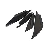 Szwaldaper 4Pcs Black Carbon Fiber Universal Fit Front Bumper Lip Diffuser Splitter Fins Body Spoiler Canards Valence Chin Car Tuning C Car Spoiler Trim