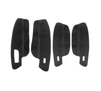 Szwaldaper 4pcs, for VW, for Golf, for 7 MK7 2014 2015 2016 2017 2018 Car Interior Door Handle Armrest Panel Microfiber Leather Cover Protective Trim Car Interior Door Panel(RHD Black-White line)
