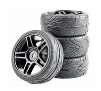 Szwaldaper 4Pcs Rubber Tires ABS Wheel, for HSP, for HPI, 1:10 On-Road Car RC 905-6084 Rc Car Tyres(905B-6084)
