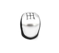 Szwaldaper 5/6 Car Leather Gear Shift Knob, for Ford S-Max C-Max, for Kuga, for Galaxy, for Mondeo 4 Mk4, for Transit, for Tourneo Connect, for Focus, Auto Accessories Gear Shift Knob(5-Speed Silver)