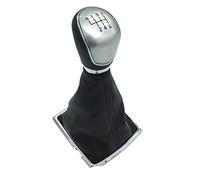 Szwaldaper 5/6 Speed Manual Car Gear Shift Knob Gaiter Boot Cover Case, for Ford, for Focus 2 MK2 FL MK3 MK4, for Fiesta MK7, for KUGA, for Galaxy C-max B-max Gear Shift Knob(6 Speed Silver)