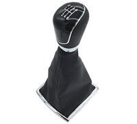 Szwaldaper 5/6 Speed Manual Gear Shift Knob, for Ford, for Focus, 2 MK2 FL MK3 MK4 MK7, for Mondeo, for Fiesta, for Galaxy, for KUGA X-MAX Lever Gaiter Boot Cover Gear Shift Knob(6 Speed Black)