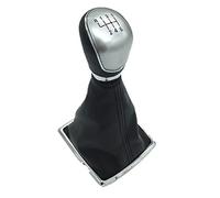 Szwaldaper 5/6 Speed Manual Gear Shift Knob, for Ford, for Focus, 2 MK2 FL MK3 MK4 MK7, for Mondeo, for Fiesta, for Galaxy, for KUGA X-MAX Lever Gaiter Boot Cover Gear Shift Knob(6 Speed Silver)