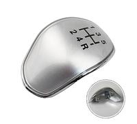 Szwaldaper 5-Speed Car Gear Shift Knob, for Ford, for Focus ST 2012-2015, for Fiesta 2013-forward Cap Top Cover Emblem Badge Replacement Gear Shift Knob(Silver)