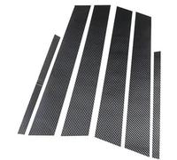 Szwaldaper 6 Pcs Car Door Window Pillar Post Cover Trim, for BMW, 7 Series 2009-2015,A-Black Car Window Corner Trim Cover(BLACK B-carbon Fiber Look)
