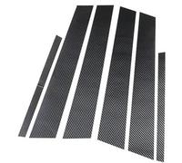 Szwaldaper 6 Pcs Car Door Window Pillar Post Cover Trim, for VW, Lamando 2015-2023,A-Black Car Window Corner Trim Cover(BLACK B-carbon Fiber Look)