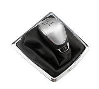 Szwaldaper Car Gear Shift Knob Lever Shifter Stick Gaiter Boot Cover PU Leather, for Ford, for Focus 2 MK2, for Fiesta, for Kuga 2008 2009 2010 2011 2012 Gear Shift Knob(6 Silver with Dust)